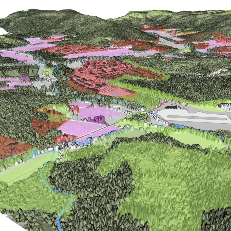 Modèle 3D de paysage coloré